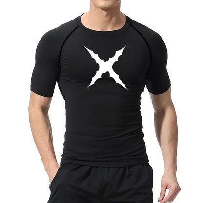Men Scar Print Compression Shirt Quick Dry Athletic Baselayer