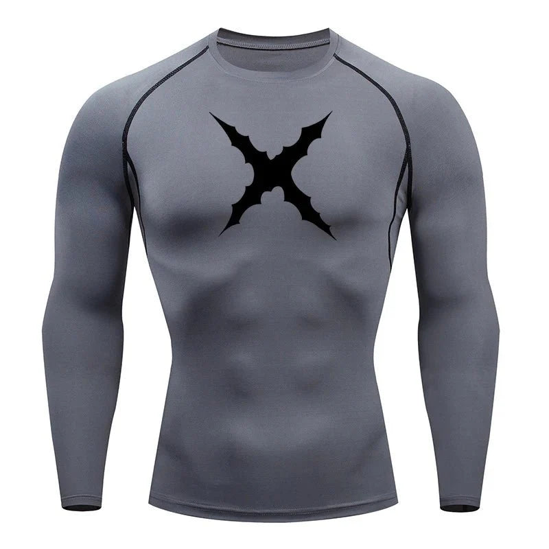 Men Scar Print Compression Shirt Quick Dry Athletic Baselayer