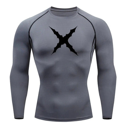 Men Scar Print Compression Shirt Quick Dry Athletic Baselayer