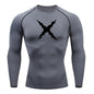 Men Scar Print Compression Shirt Quick Dry Athletic Baselayer