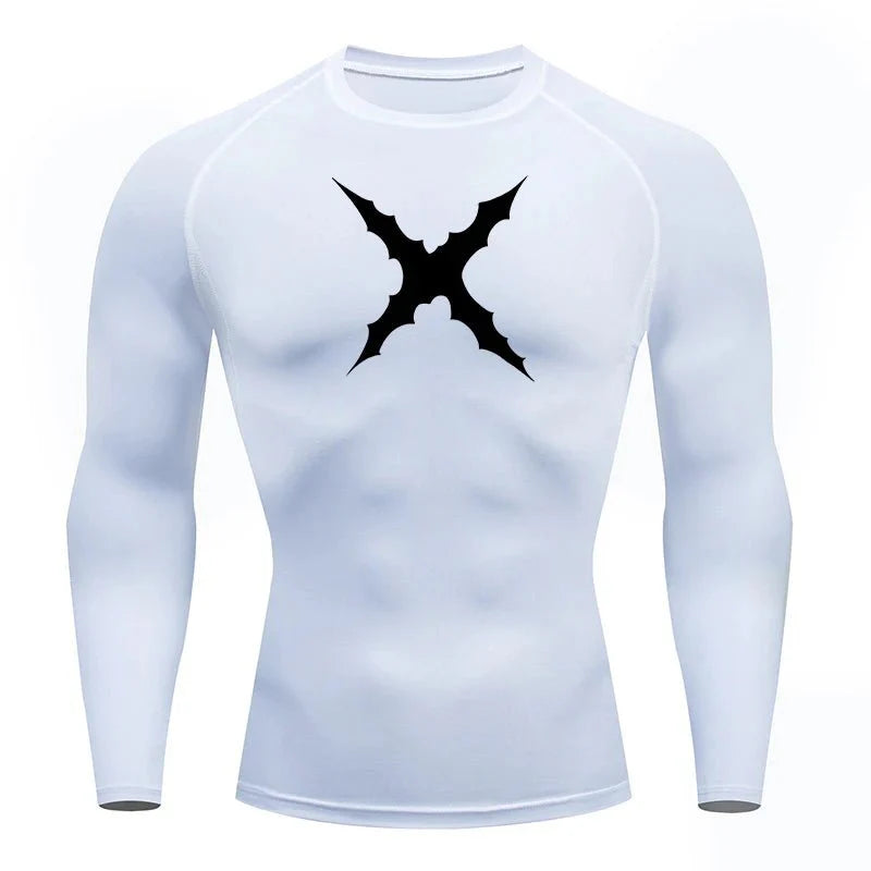 Men Scar Print Compression Shirt Quick Dry Athletic Baselayer