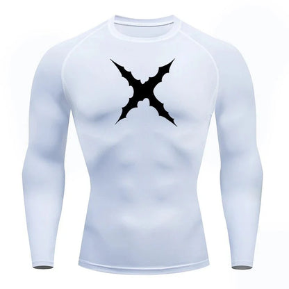 Men Scar Print Compression Shirt Quick Dry Athletic Baselayer