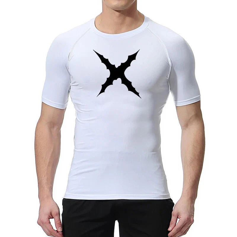 Men Scar Print Compression Shirt Quick Dry Athletic Baselayer