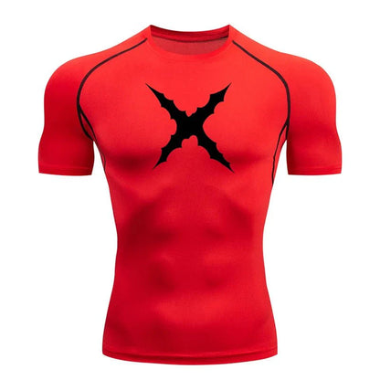 Men Scar Print Compression Shirt Quick Dry Athletic Baselayer