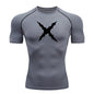 Men Scar Print Compression Shirt Quick Dry Athletic Baselayer