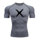 Men Scar Print Compression Shirt Quick Dry Athletic Baselayer