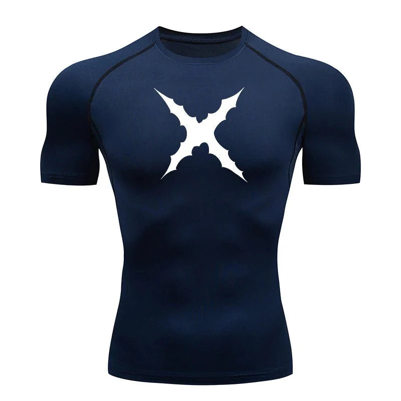 Men Scar Print Compression Shirt Quick Dry Athletic Baselayer