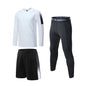 Men's Elastic Compression Bodybuilding Sportswear Gym Fitness Shirts Long-Sleeved Workout Clothes Tights Pants and Running Track