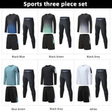 Men's Elastic Compression Bodybuilding Sportswear Gym Fitness Shirts Long-Sleeved Workout Clothes Tights Pants and Running Track