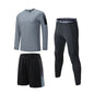 Men's Elastic Compression Bodybuilding Sportswear Gym Fitness Shirts Long-Sleeved Workout Clothes Tights Pants and Running Track