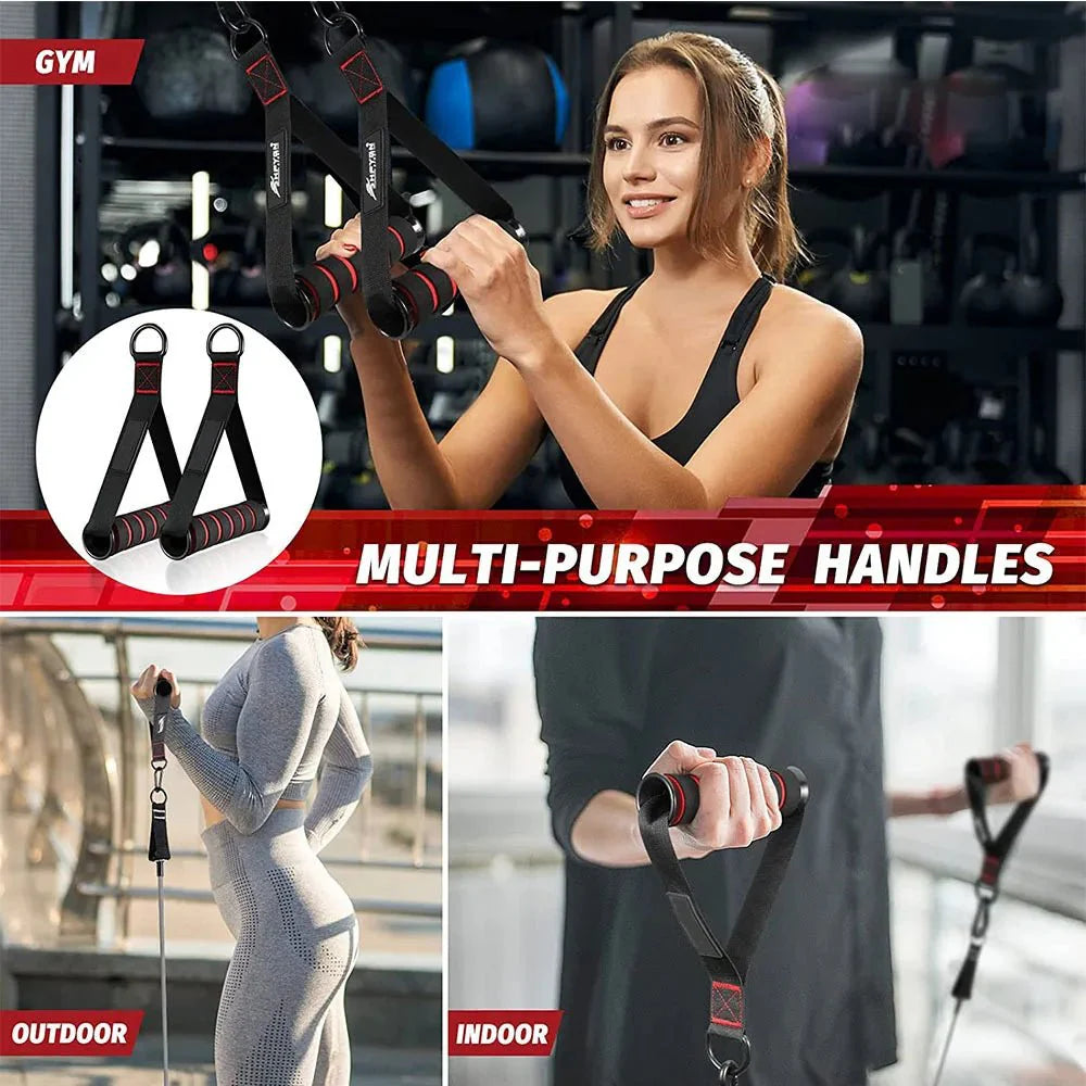 Resistance Band Handle Bar Attachment Station – Home Gym Pulley & Strap System