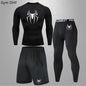 Spider Men's Tracksuit Compression Sport Suit Gym Fitness Clothes Running Jogging Sport Wear Training Exercise Workout Rashgard