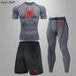 Spider Men's Tracksuit Compression Sport Suit Gym Fitness Clothes Running Jogging Sport Wear Training Exercise Workout Rashgard