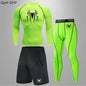 Spider Men's Tracksuit Compression Sport Suit Gym Fitness Clothes Running Jogging Sport Wear Training Exercise Workout Rashgard