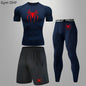 Spider Men's Tracksuit Compression Sport Suit Gym Fitness Clothes Running Jogging Sport Wear Training Exercise Workout Rashgard