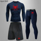 Spider Men's Tracksuit Compression Sport Suit Gym Fitness Clothes Running Jogging Sport Wear Training Exercise Workout Rashgard