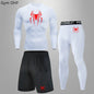 Spider Men's Tracksuit Compression Sport Suit Gym Fitness Clothes Running Jogging Sport Wear Training Exercise Workout Rashgard