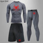 Spider Men's Tracksuit Compression Sport Suit Gym Fitness Clothes Running Jogging Sport Wear Training Exercise Workout Rashgard