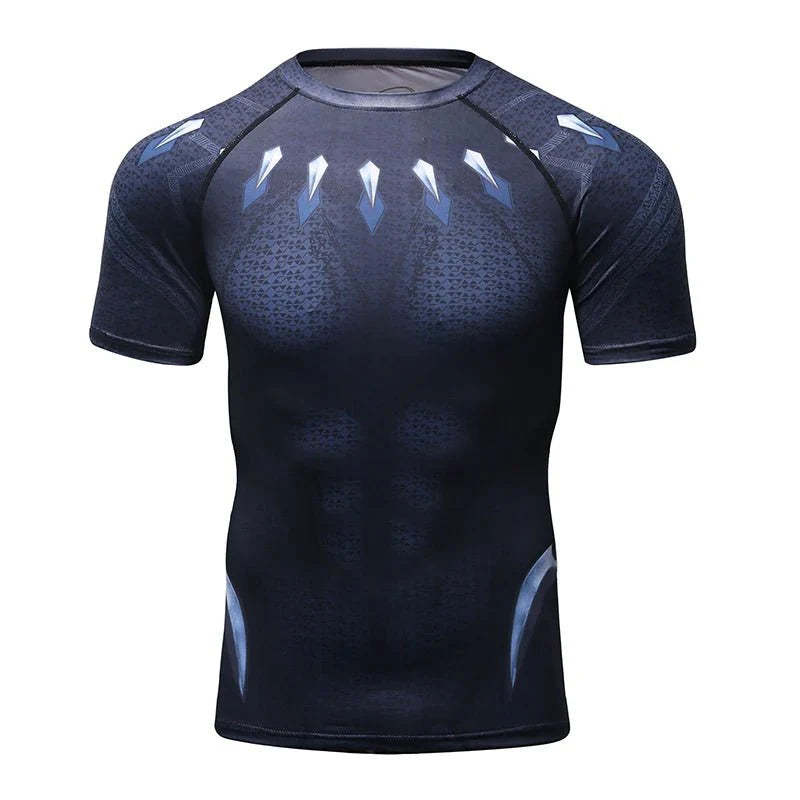 Sportswear Marvel Clothes Men's Compression Short Sleeve Workout T-Shirt Athletic Sports Fitness Gym Running Tops for Men