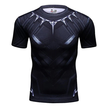Sportswear Marvel Clothes Men's Compression Short Sleeve Workout T-Shirt Athletic Sports Fitness Gym Running Tops for Men