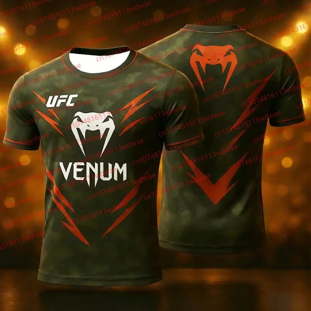 UFC Men's Short Sleeve Compression Shirt 2026 MMA Training Gym Workout Jersey Sportswear for Fighters Brand fitness clothes
