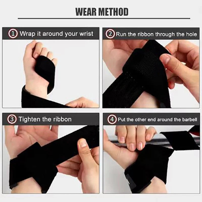Weight Lifting Wrist Straps Bodybuilding Hand Grip Wrap Gym Workout Dumbbell Crossfit Fitness Equipment Exercise Training Tool